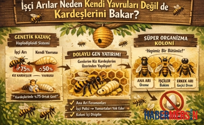 Arı Kovanındaki Genetik Gizem: İşçi Arılar Neden Kendi Yavrularını Değil de Kardeşlerini Büyütür?